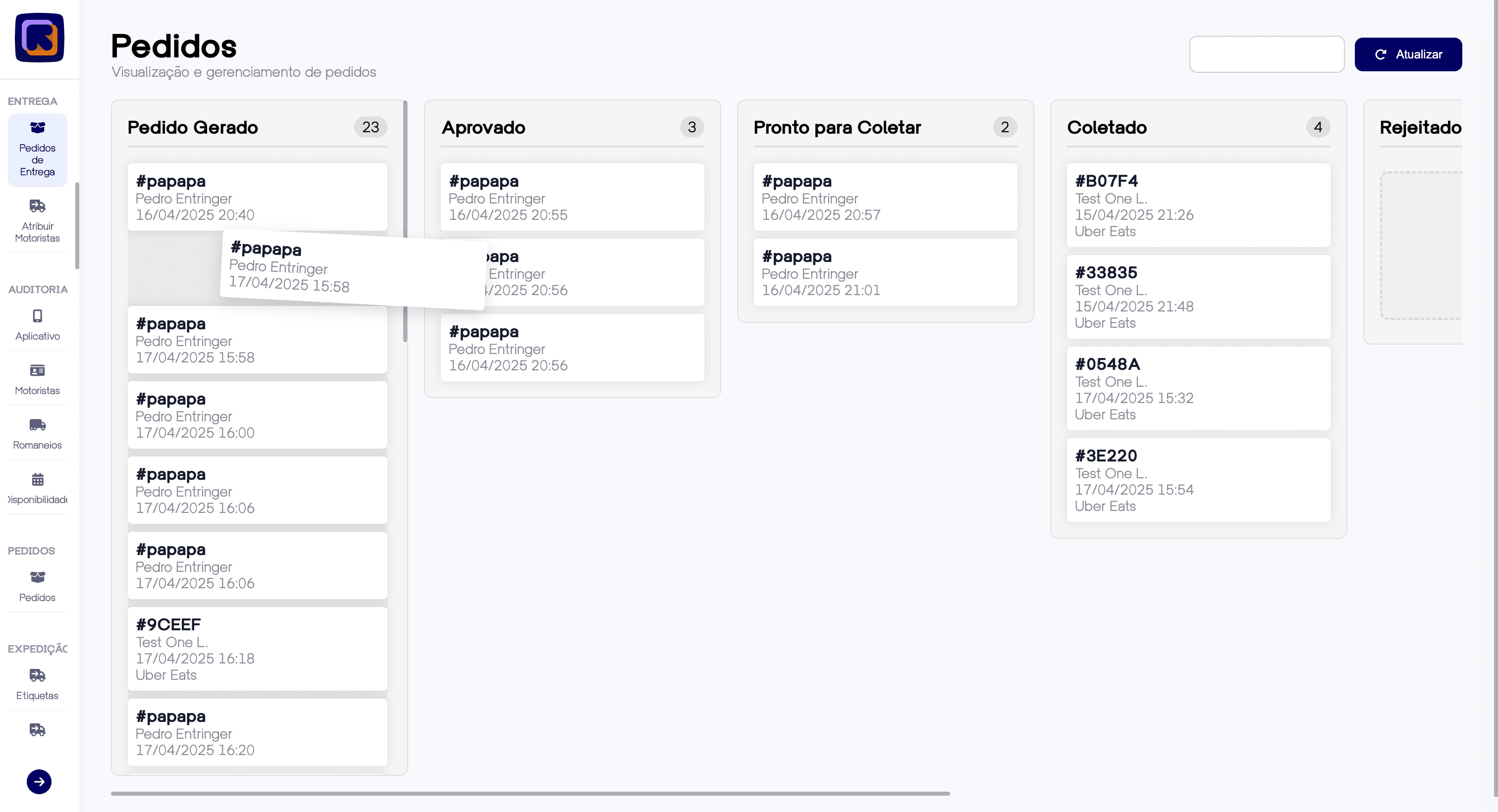 Real-time order control